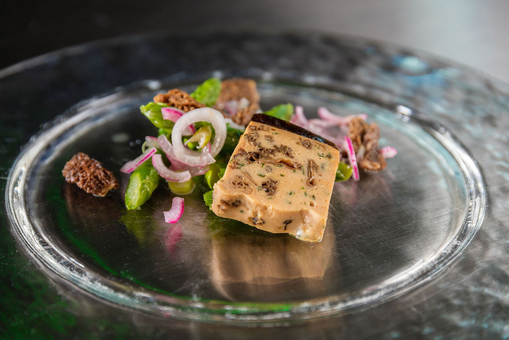 Morchel Terrine – angeschnitten und serviert