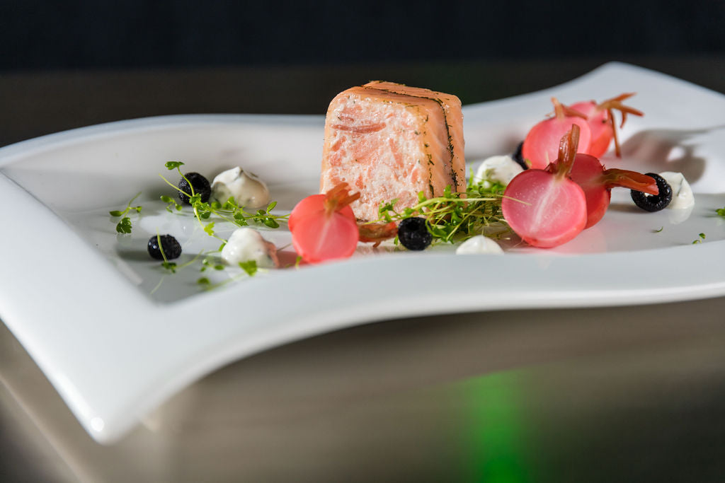 Lachs Terrine Tiefkühlprodukt von Degusta Manufaktur, Serviervorschlag