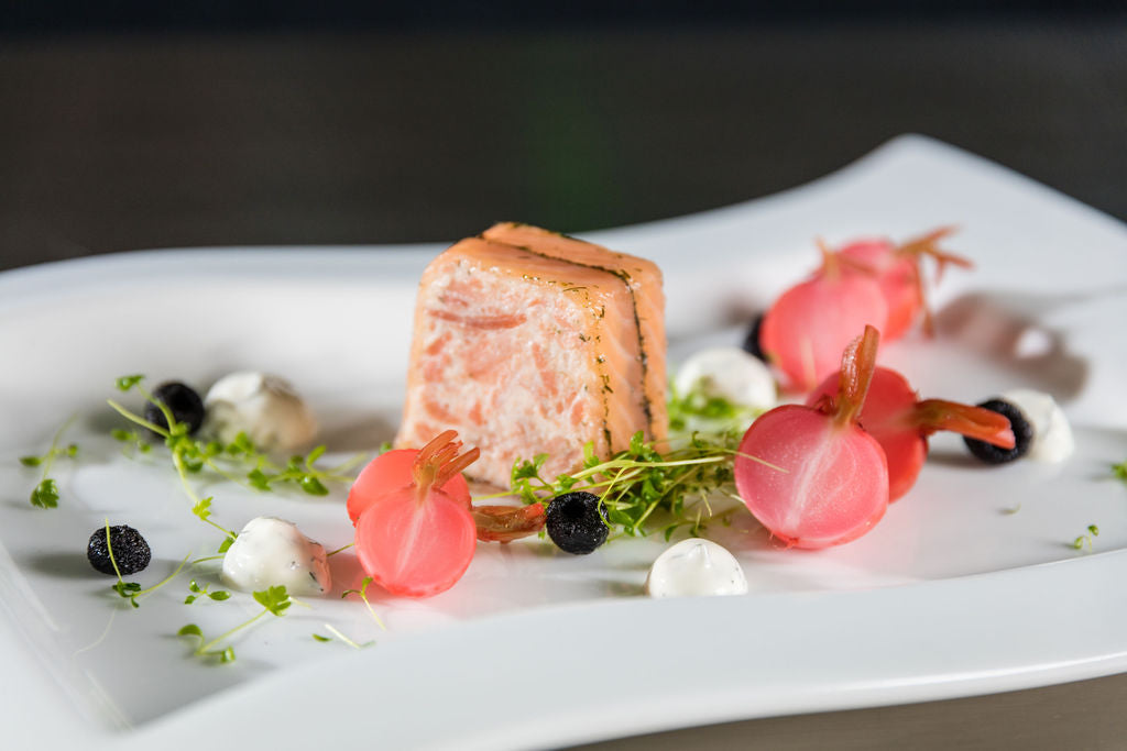 Lachs Terrine Tiefkühlprodukt von Degusta Manufaktur, Serviervorschlag