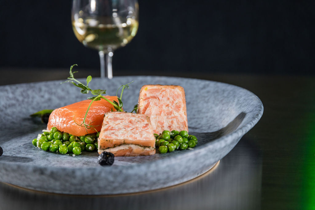 Lachs Terrine Tiefkühlprodukt von Degusta Manufaktur, Serviervorschlag