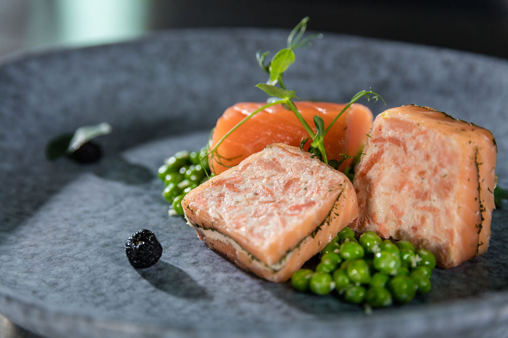 Lachs Terrine Tiefkühlprodukt von Degusta Manufaktur, Serviervorschlag